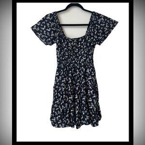 Hollister Blue Floral Print Mini Dress Size XS (0661)